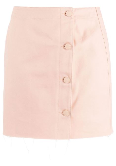 Minigonna con orlo sfrangiato in rosa - donna RAF SIMONS | 231W467100800039